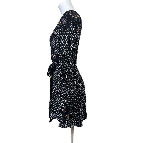Free People Wonderland Printed A-Line Mini Dress Black Floral sz Small New - Picture 5 of 11